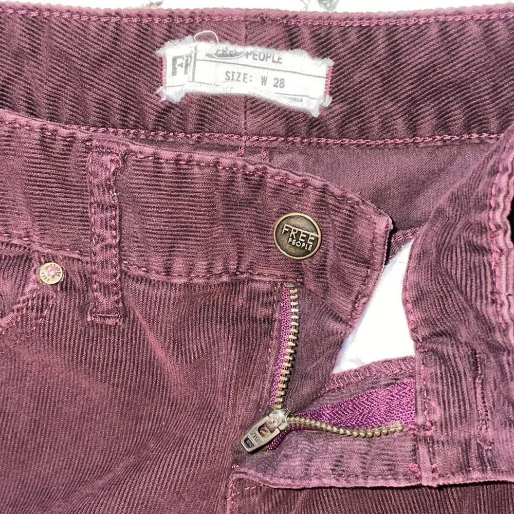 Free People Stretch Low-Rise Skinny Corduroy Maroon 28 - Picture 5 of 13